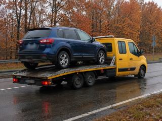 Transport SUV-a na lawecie jesienią – Mysłowice